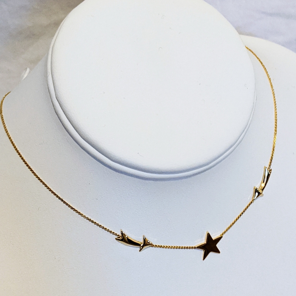 Shooting Star Gold tone 15" necklace